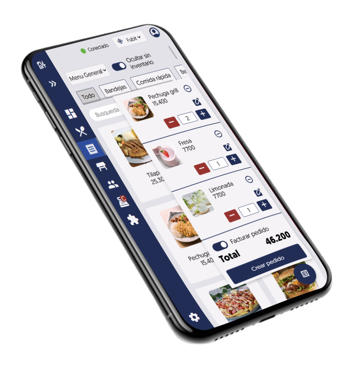 Order and sales registration from a mobile device